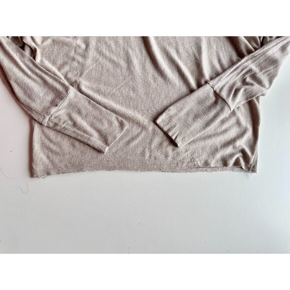 JOAH BROWN Vital Rib Heather Oatmeal Ribbed Jersey Long Sleeve Tee, One Size - Picture 10 of 14